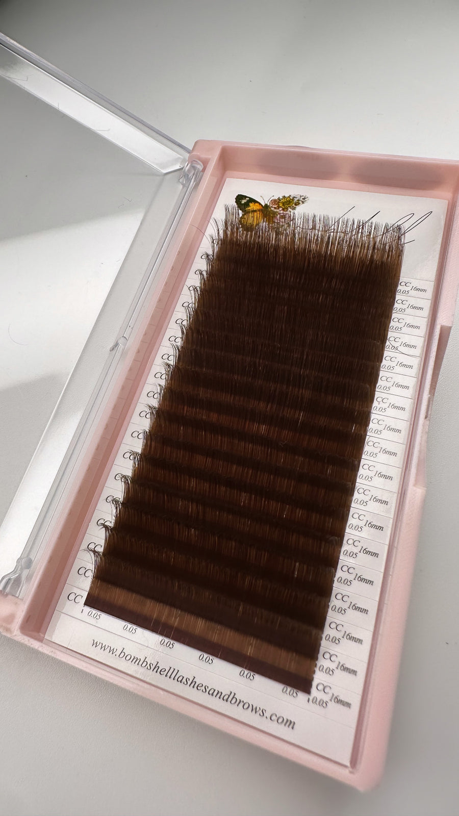 NEW LIGHT BROWN  COLOR LASHES  0.05 (18 row)